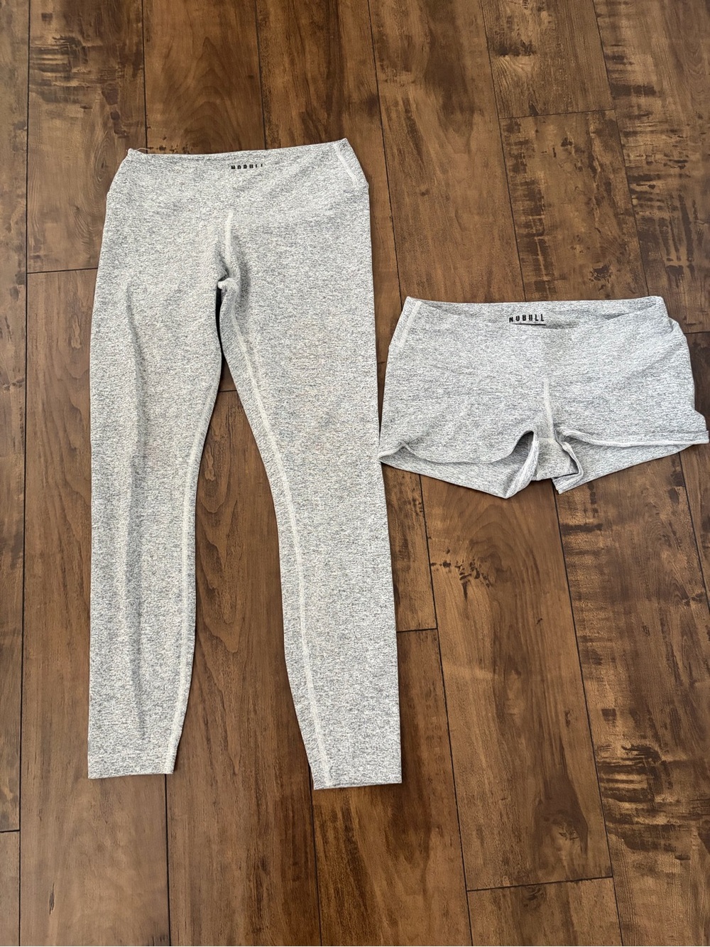 NOBULL Heather Gray Kids Leggings and Shorts Set